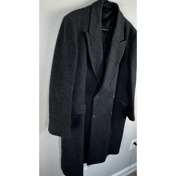 Vintage Stanley Blacker 100% Pure Wool Double-Breasted Overcoat 40 Short Gray - Picture 3 of 10